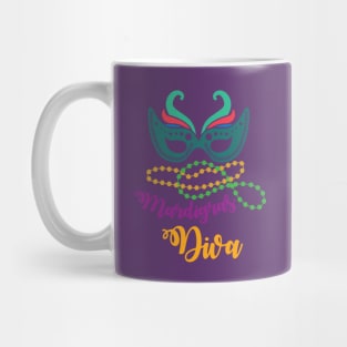 Mardi Gras Diva T-shirt and Apparel Mug